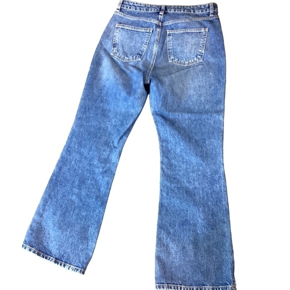 TOP SHOP TWO Blue Jeans High Waisted Rigid 90s Flare 30x30 ( meas 33x29.5) #302E - Picture 5 of 12